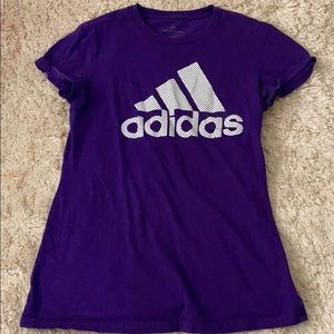 Purple adidas go-to-shirt